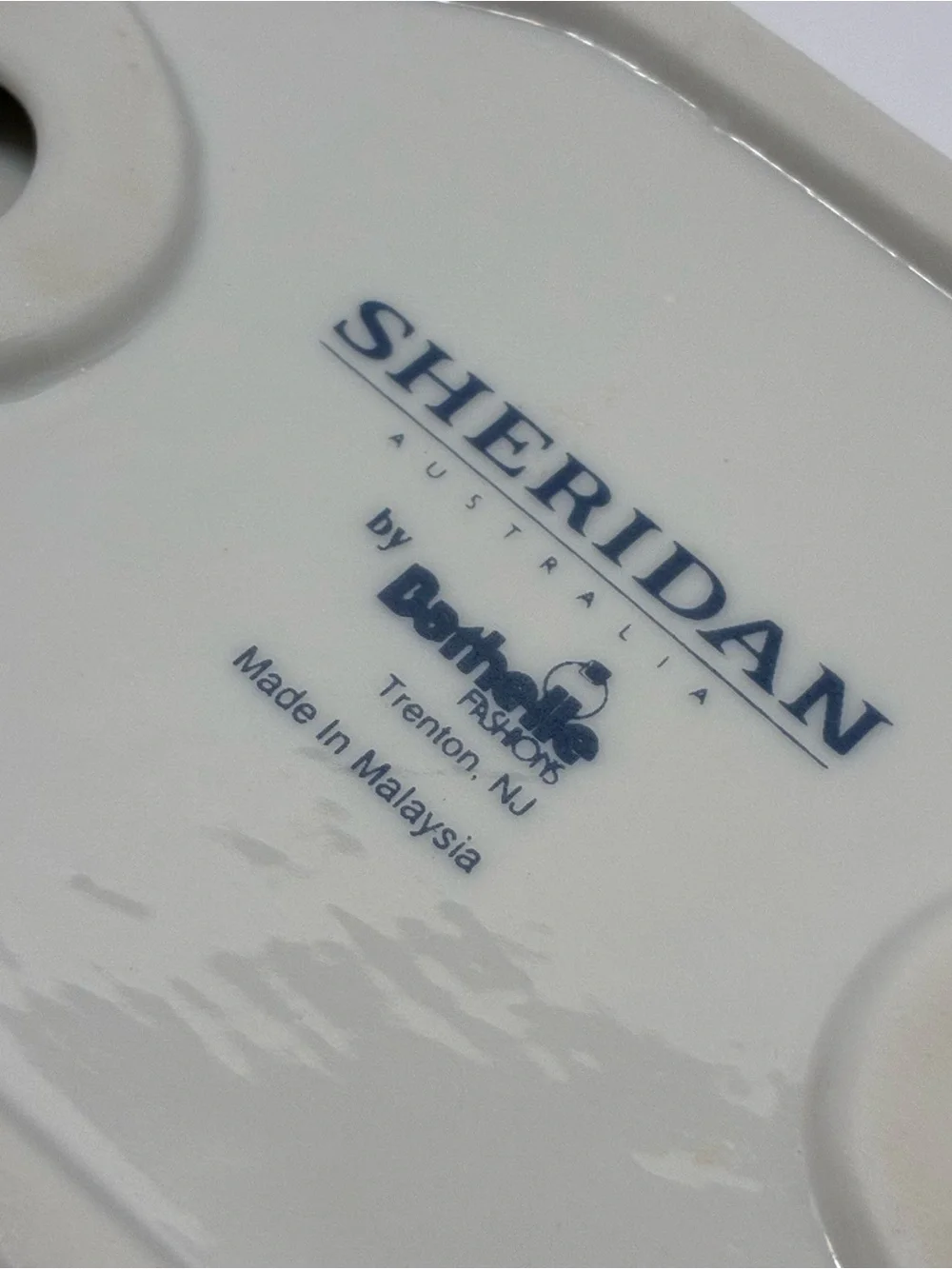 Vintage Sheridan Australia Blue White Floral Ceramic Soap Dish Bathelle Fashions